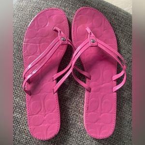 Coach pink flip flops